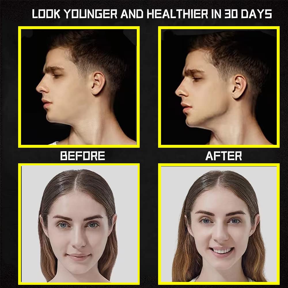 Jawline, Face Exerciser for Men & Women,3 Resistance Levels (6pcs) Silicone Tablet, Powerful Jaw Trainer ,Slims &Tones the Face, Black