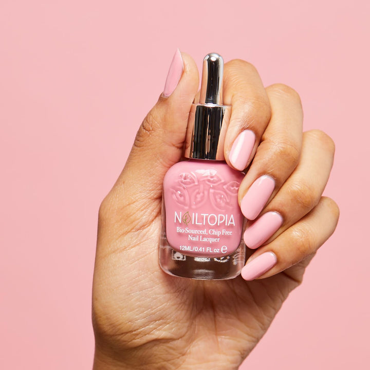 - Plant-Based Chip Free Nail Lacquer - Non Toxic, Bio-Sourced, Long-Lasting, Strengthening Polish - Uptown Girl (Light Pink) - 0.41oz