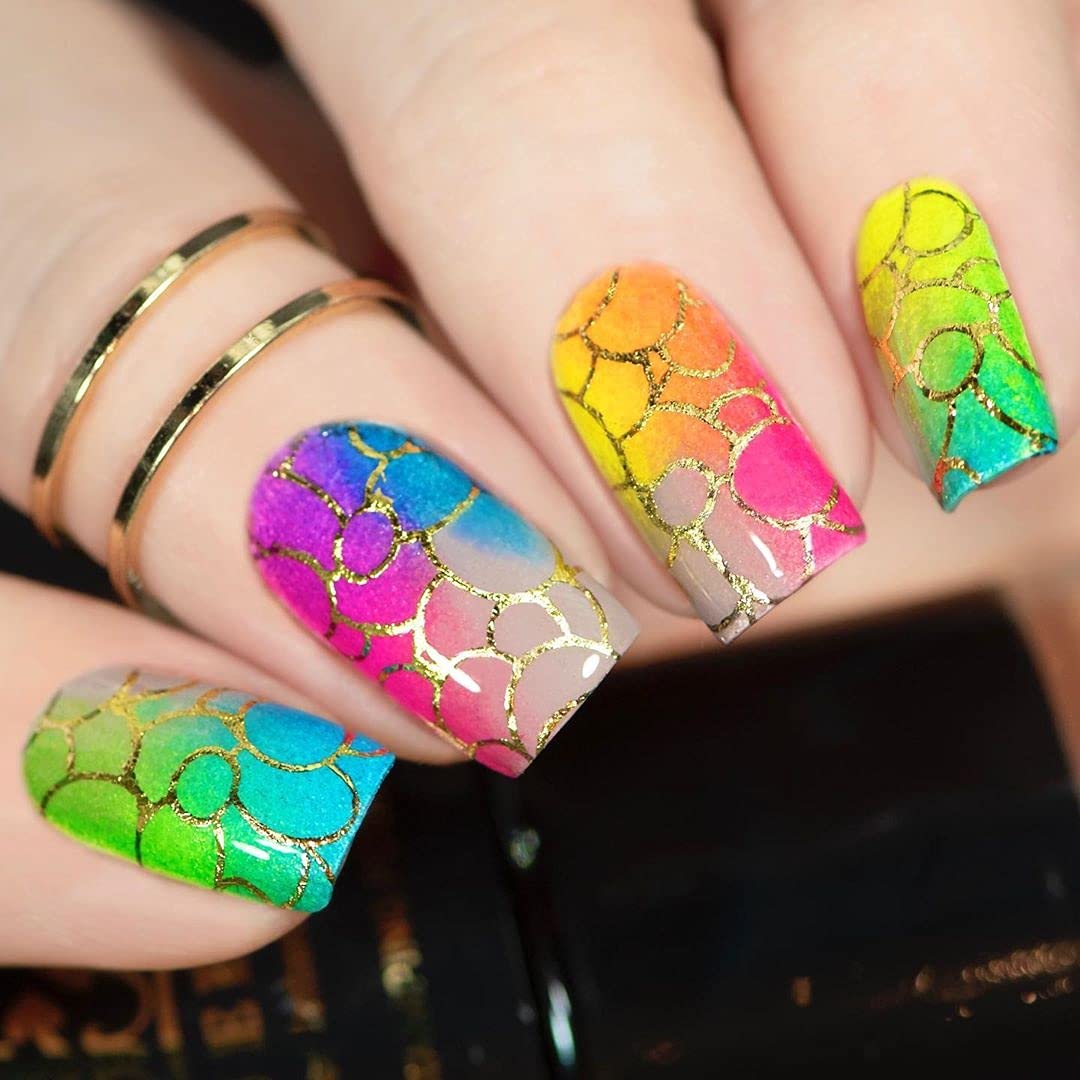 Rocking Metallic Nail Art Stamping Polish Most Wanted Color Collection - (601 - Silver Dust + 603 - Golden Delicious) 12ml Each - BH000871