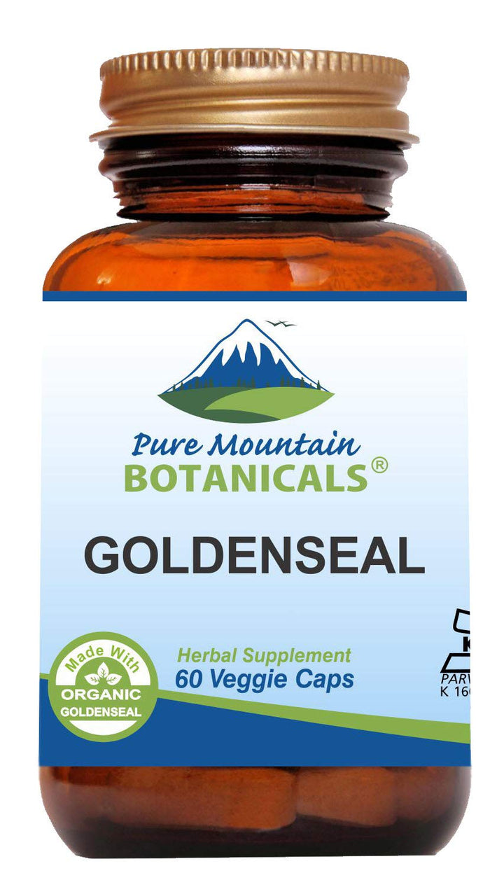 Goldenseal Capsules - Kosher Vegan Caps with 250mg Organic Goldenseal Root