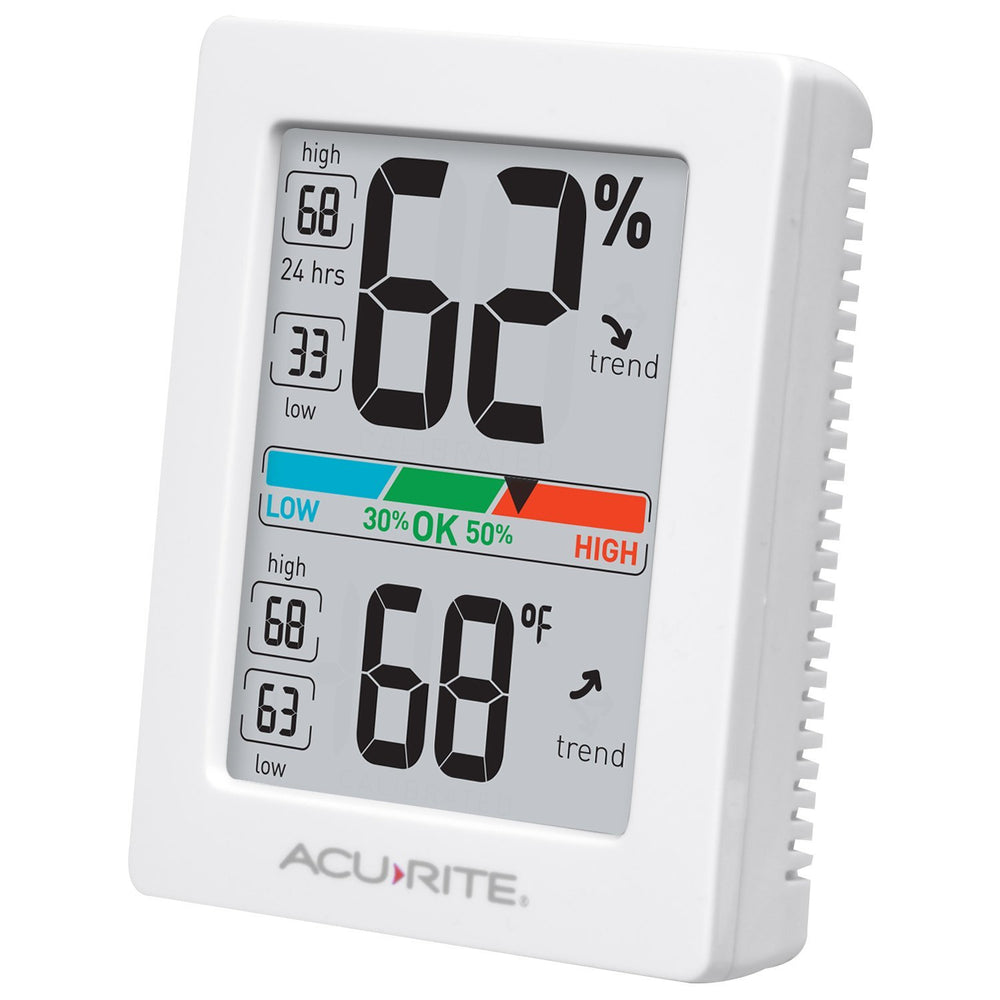 Humidity Meter Hygrometer and Indoor Digital Thermometer with Temperature Gauge and Humidity Gauge, Room Thermometer Comfort Scale, 3 x 2.5 Inches, White (01083M)