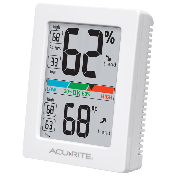 Humidity Meter Hygrometer and Indoor Digital Thermometer with Temperature Gauge and Humidity Gauge, Room Thermometer Comfort Scale, 3 x 2.5 Inches, White (01083M)