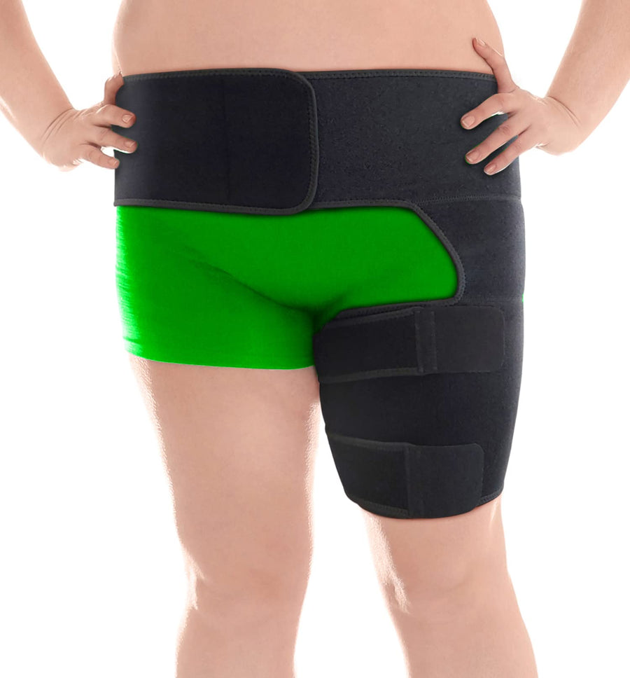 Plus Size Hip Brace Thigh Compression Sleeve | Hip Sciatica Pain Relief Device Brace | Hamstring Groin Compression Sleeve Wrap | Sciatic Nerve Relief | Hip Support Brace for Women & Men | X-LG / LEFT