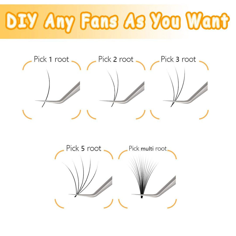 Rapid Blooming Lashes .05 .07 Easy Fan Eyelash Extensions 3D 4D 5D 6D 10D Self Fanning Lashes