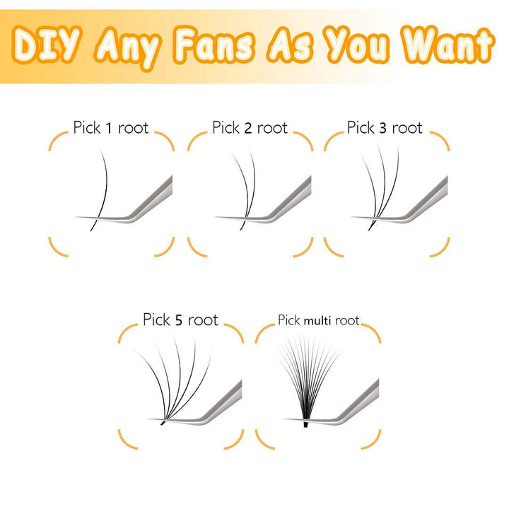 Rapid Blooming Lashes .05 .07 Easy Fan Eyelash Extensions 3D 4D 5D 6D 10D Self Fanning Lashes