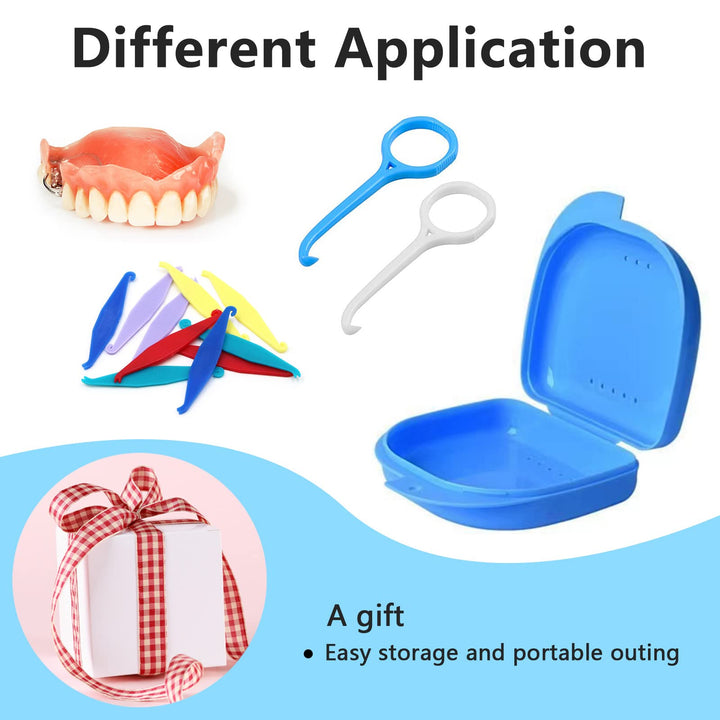 2 PCS Orthodontic Retainer Case,Retainer Case,Denture Case with Ventilation Holes for Mouth Guard and Floss.