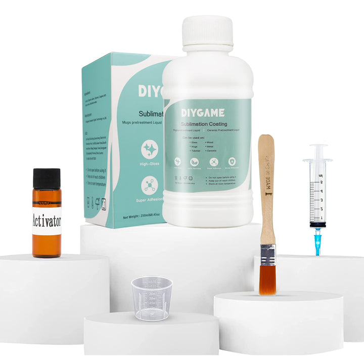 250ml Sublimation Coating for Ceramics, Mugs, Phones case, Metal, Wood, Glass, Leather, Tumbler, All Hard Surfaces Sublimation Spray with high Gloss Finish, Waterproof and Super Adhesion