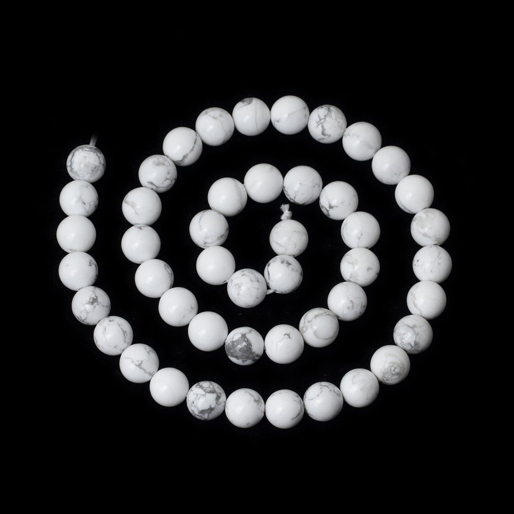 8mm 45PCS Natural White Howlite Gemstone Round Loose Stone Beads for Jewelry Making DIY Crafts Design 1 Strand 15