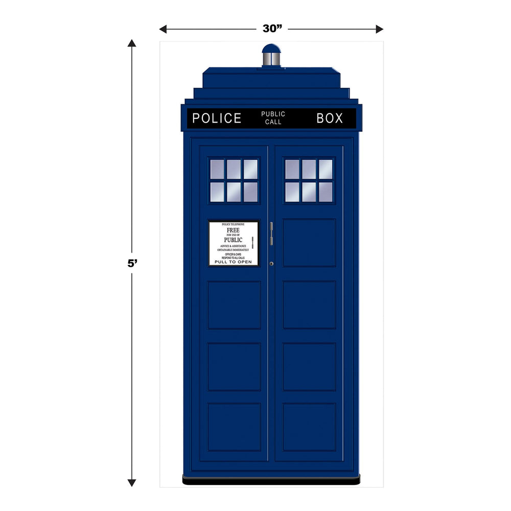 2 Piece Police Call Box Door Covers, 30 x 6' Party Decorations, Multicolored