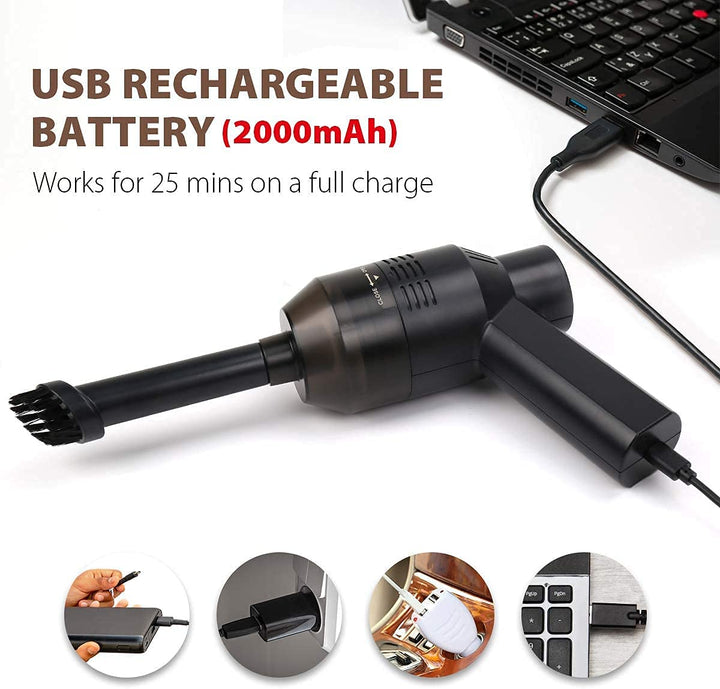 New Cordless Mini Computer Vacuum, Portable Vacuum Cleaner Car Vacuum Dust Kit - Cleaning Dust, Hairs, Crumbs, Scraps, Ash for Laptop, Keyboard, Computer,Car, Pet House, Sewing Machine