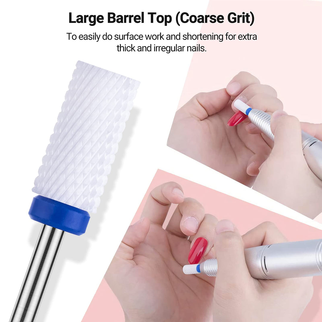 Nail Drill Bits Set, 7Pcs Professional Ceramic Acrylic Nail File Drill Bit for Manicure Pedicure Cuticle Gel Nail Polishing