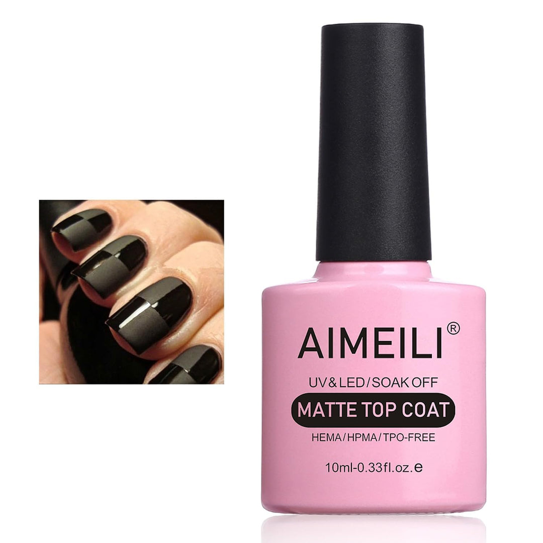 matte top coat : Soak Off UV LED Gel Nail Polish - No Wipe Matte Top Coat 10ml