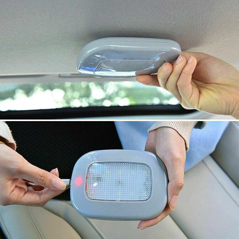 Car Interior Dome Light 10LED Ceiling Roof Lamp 12V USB Rechargeable Reading Lights for Trailer/Van/Yacht/Boat/Caravan(Black+White)