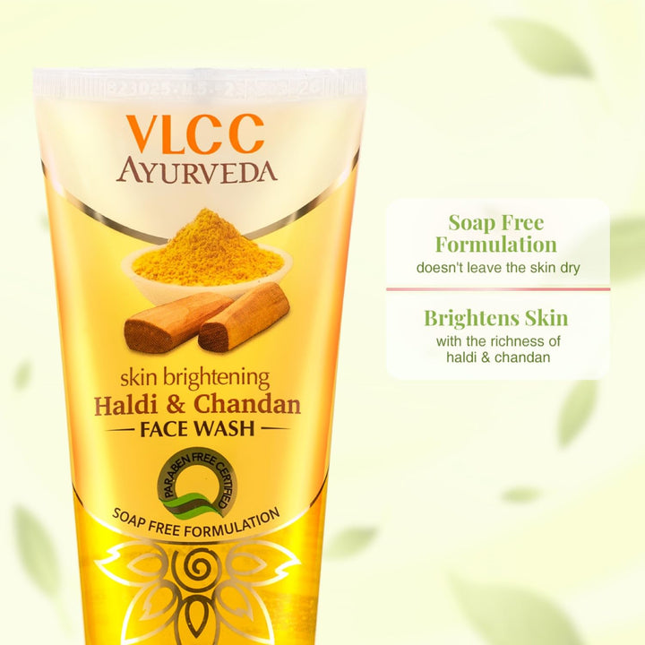 Ayurveda Skin Brightening Haldi & Chandan Face Wash -100ml- For Skin Brightening. Soap Free, Paraben and Synthetic colorant free.