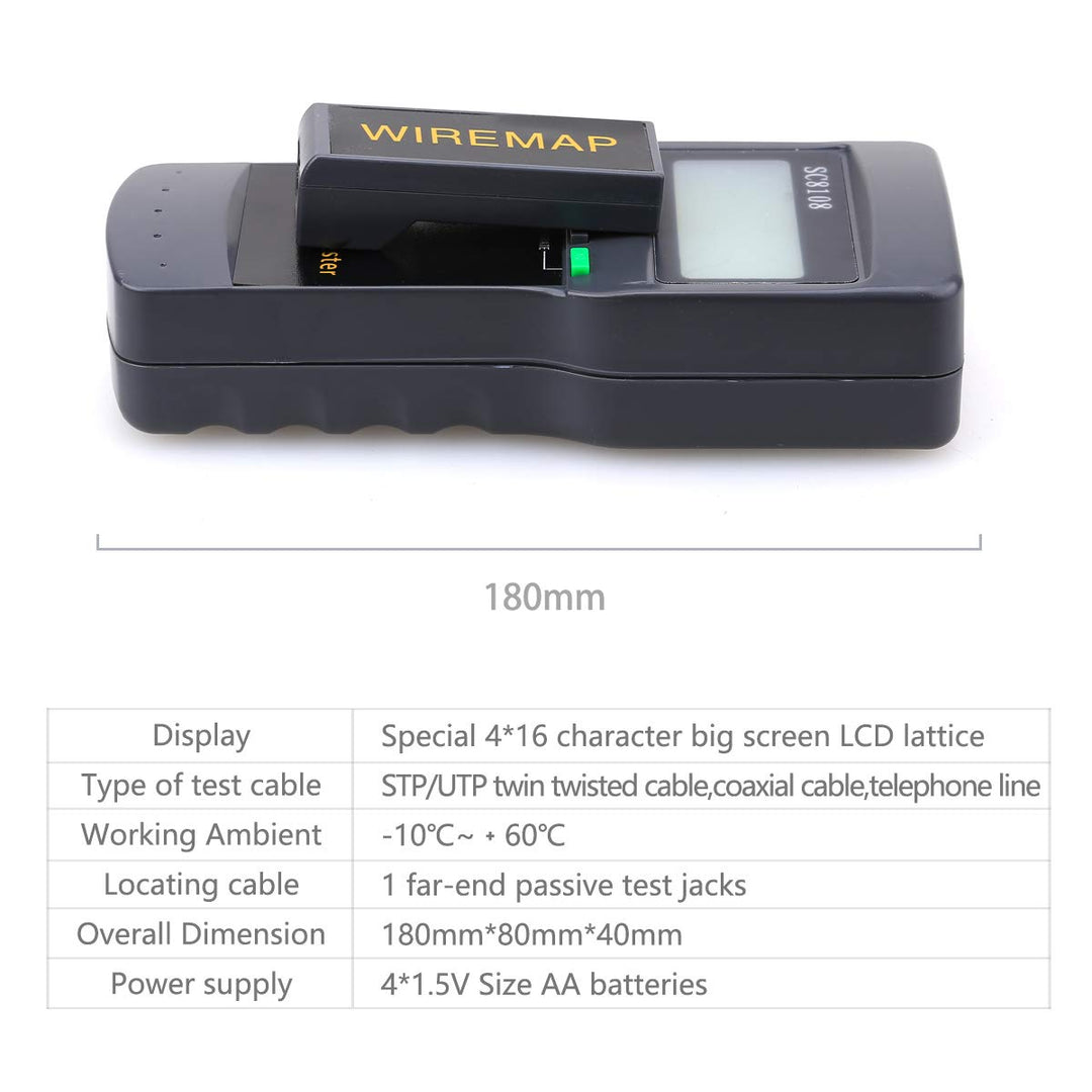 SC-8108 Digital Twisted Wire Meter Test Cat5 RJ45 STP UTP LAN Phone Coaxial Network Cable Tester Equipment
