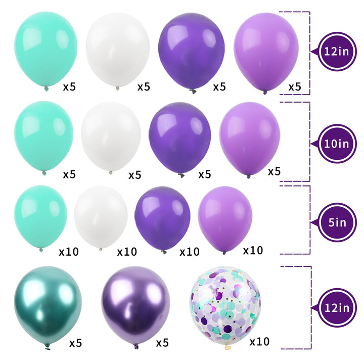 RUBFAC 312pcs Mermaid Party Supplies, Mermaid Tail Balloon Garland Set, Mermaid Arch Kit, for Mermaid Birthday Supplies, Under The Sea Party, Ocean Theme Party Supplies, Undersea Prefabricated