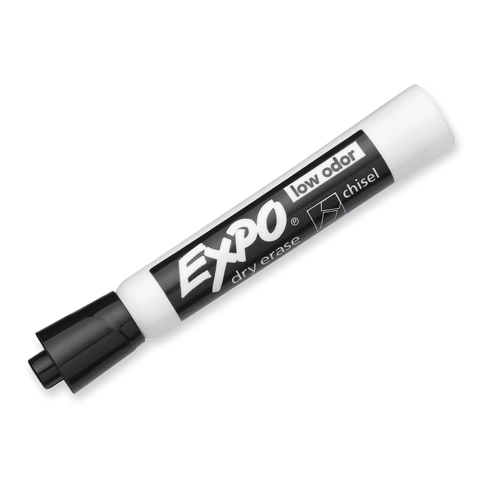 Expo Low Odor Chisel Tip Dry Erase Markers, Black, 12 Pack (80001)