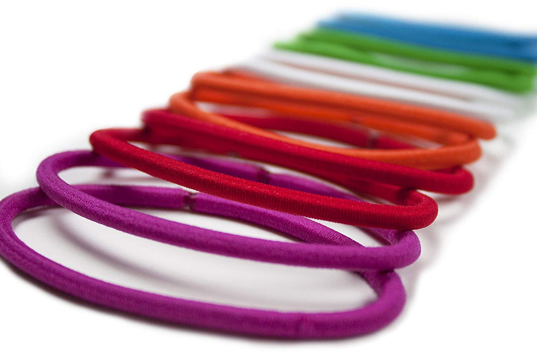 Scunci Effortless Beauty Thick Hair No-damage Bright Elastics, 5Mm, 24-Count by Scunci