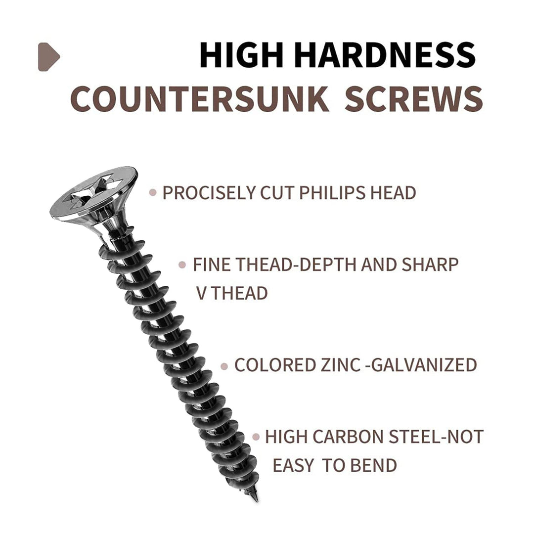 M3 x 1/2” Wood Screws, Machine Screws Phillips Drive Small Screws, Flat Head Small Wood Screws Made of Carbon Steel, Suitable for Wood Furniture and Drywall 100pcs.(12mm)