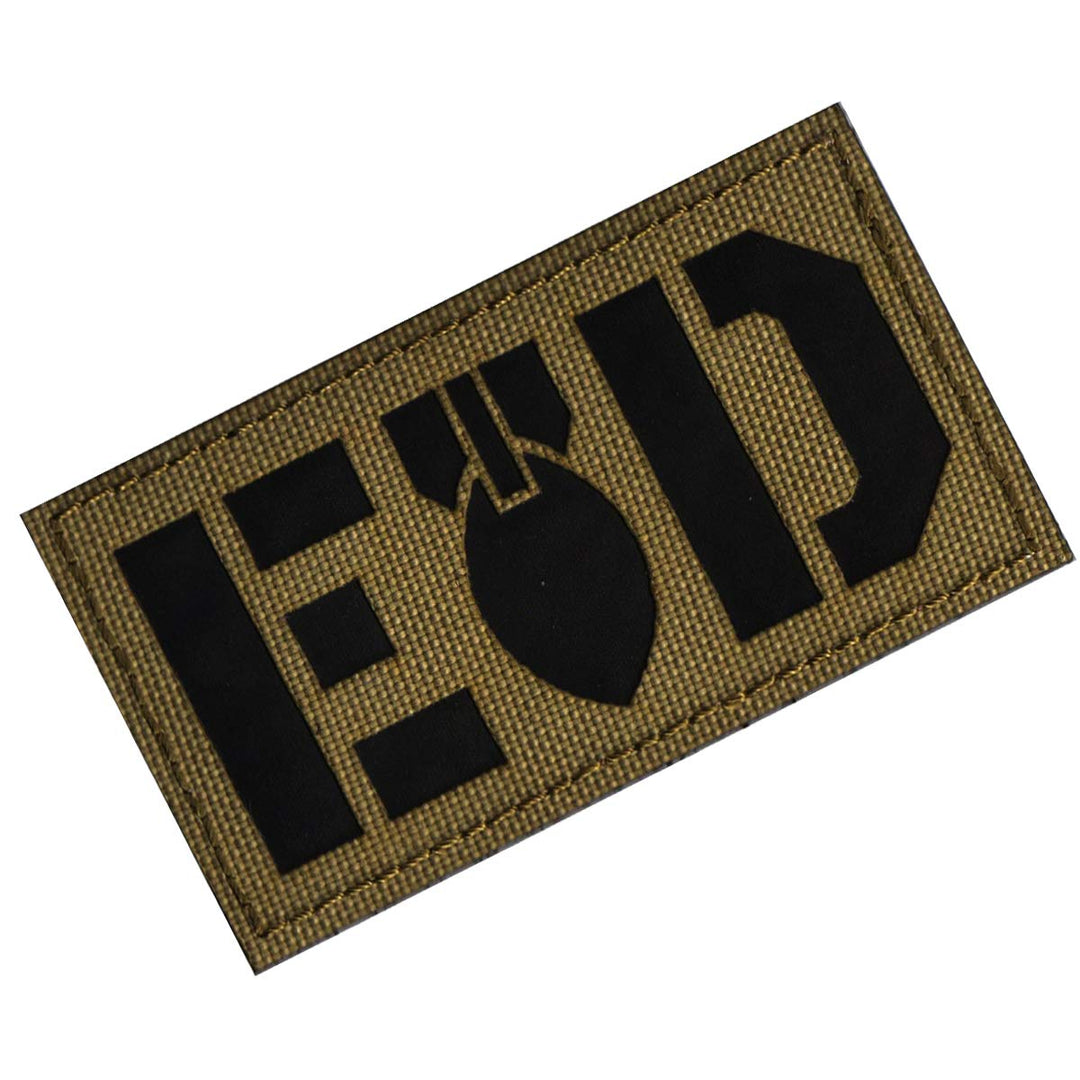 Reflective EOD Patch Explosive Ordnance Disposal Bomb Squad Military Patches Tactical Embroidered Badges Hook and Loop Patch 3.15 x 1.97 inch 2 Pack