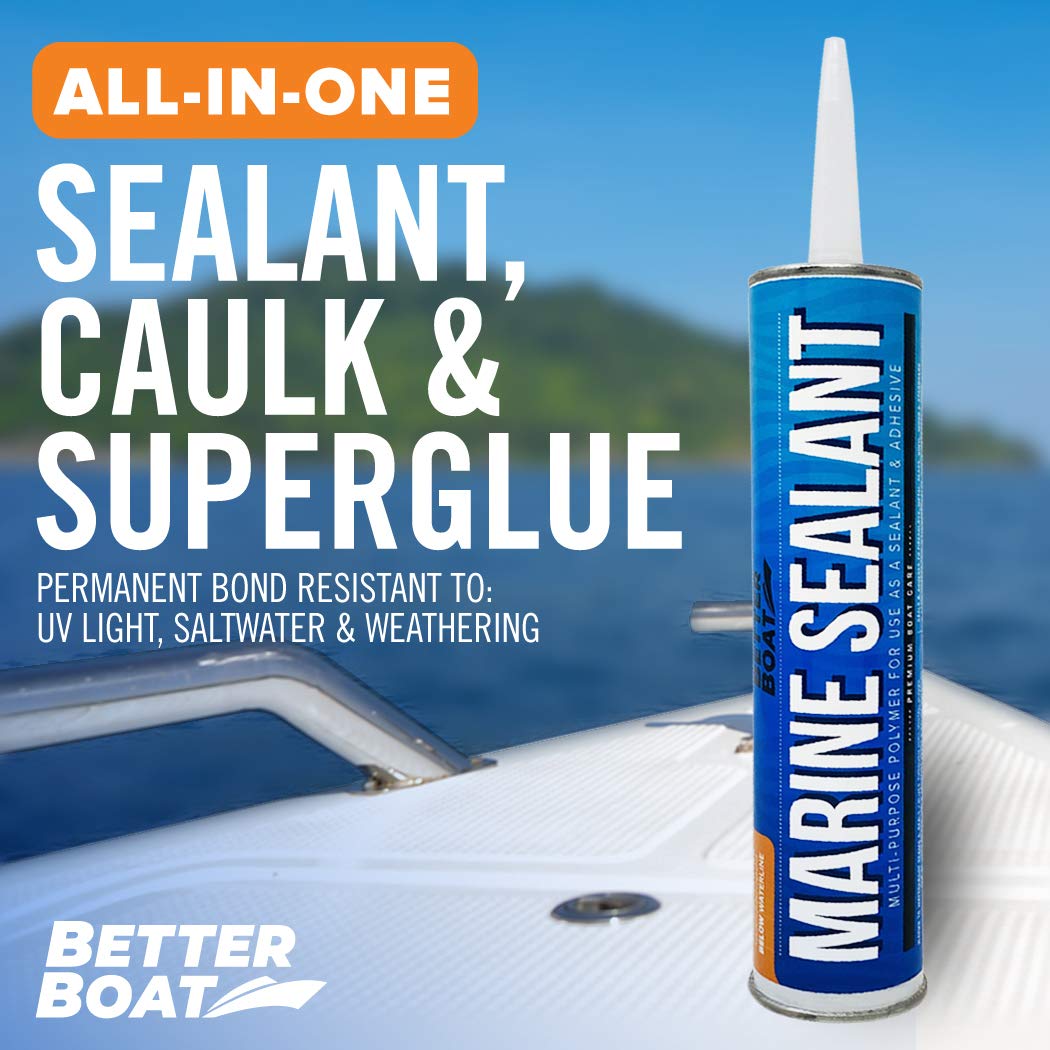 Marine Sealant and Adhesive Waterproof Marine Grade Sealant Caulk High Temp Caulking Water Sealant for Boat Auto and RV Without Silicone - 1 Tube White 10oz