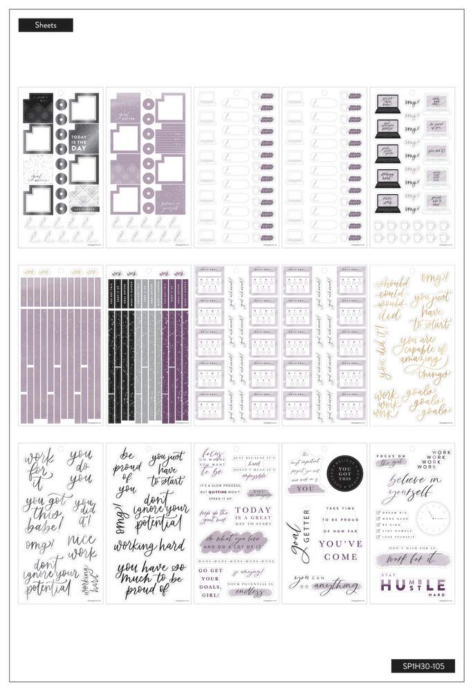 Sticker Value Pack - Planner Accessories - Girls With Goals Theme - Multi-Color - Great for Planning & Organizing - 30 Sheets, 701 Stickers