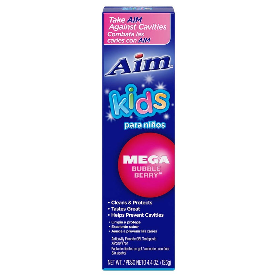 Aim Kids Toothpaste Mega Bubble Berry 2-pack - 4.8 Oz Each