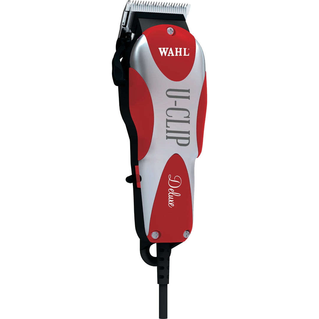 Professional Animal Deluxe U-Clip Pet, Dog, & Cat Clipper & Grooming Kit - Red and Chrome
