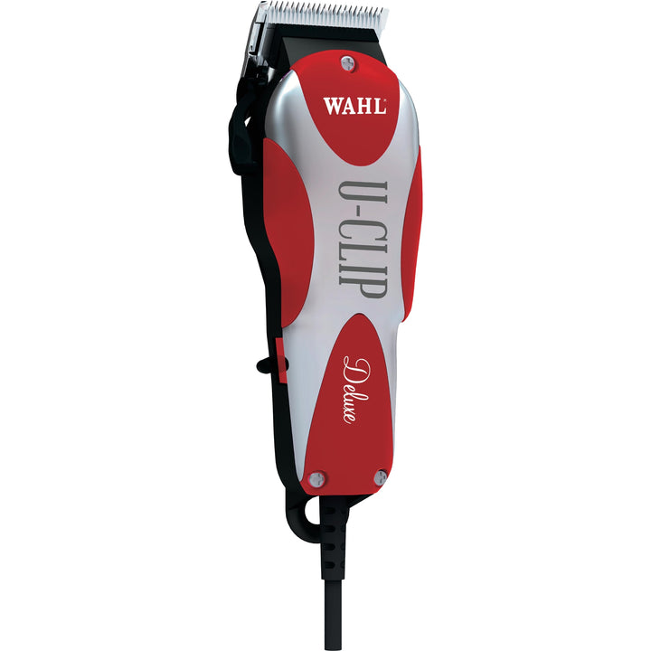 Professional Animal Deluxe U-Clip Pet, Dog, & Cat Clipper & Grooming Kit - Red and Chrome