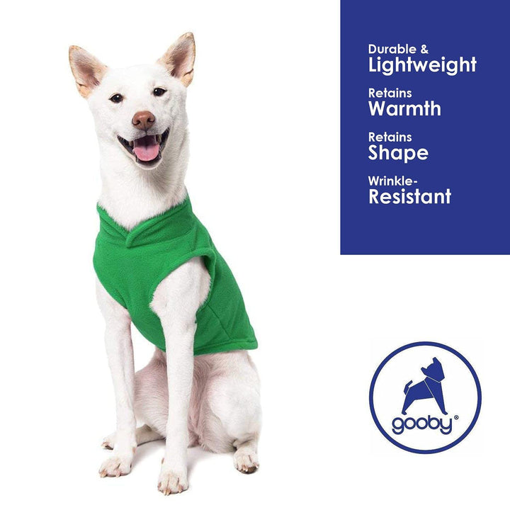 Fleece Vest Dog Sweater - Green, X-Large - Warm Pullover Fleece Dog Jacket with O-Ring Leash - Winter Small Dog Sweater Coat - Cold Weather Dog Clothes for Small Dogs Boy or Girl