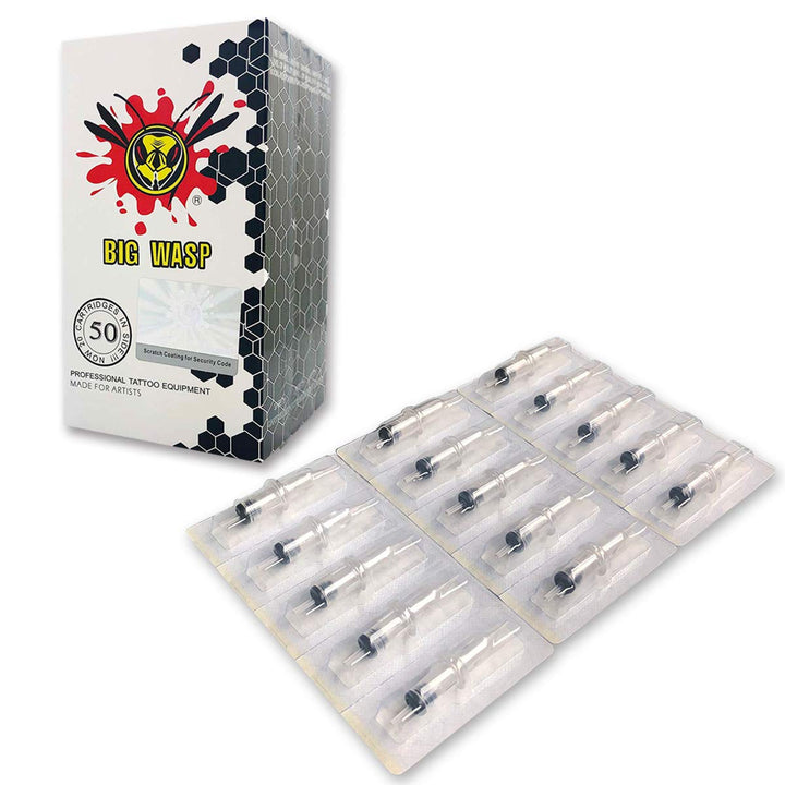 50pcs Assorted Disposable Cartridge Tattoo Needles Round Liner Mixed 3RL 5RL 7RL 9RL 11RL (50pcs #10 Bugpin RL)