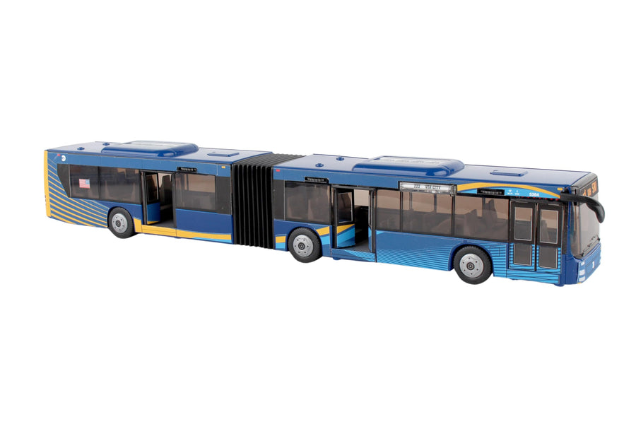 MTA New York City Bus 16 Articulated Bus RT8571 Toy, Blue , Brown