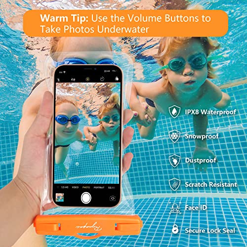 Waterproof Phone Pouch Bag - 7.5in Water Proof Cell Phone Case for Beach Travel Must Haves, Waterproof Phone Holder with Lanyard for iPhone 16 15 14 Pro Max Galaxy S24 S23 Pixel 7a, Cruise Essentials