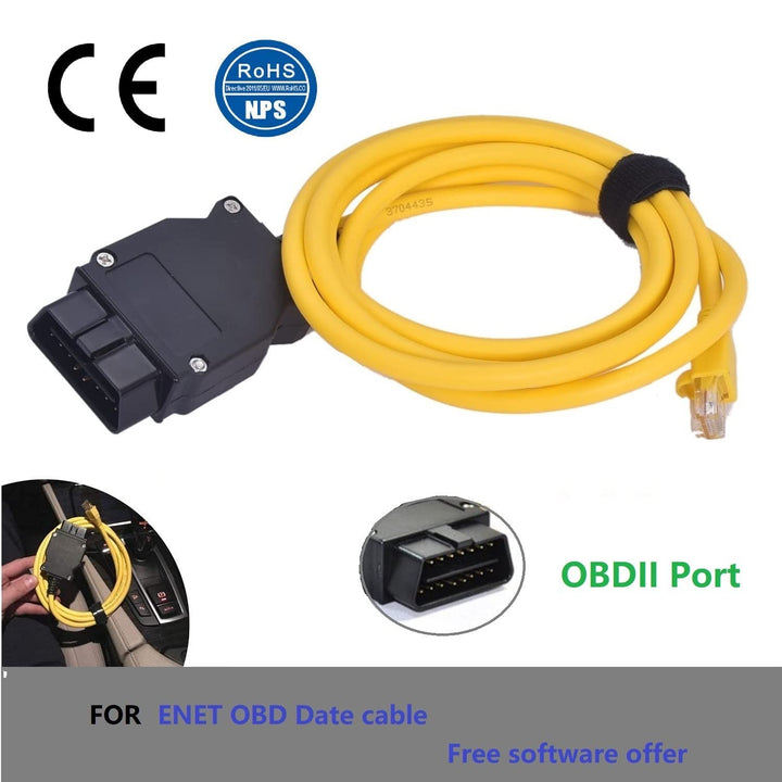 Ethernet OBD OBDII OBD2 ENET RJ45 Coding f g-Series Cable 2M Compatible e-sys