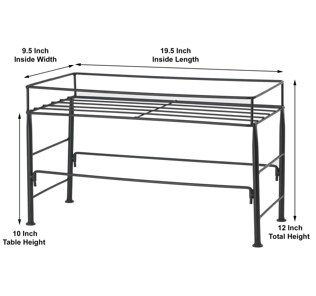 PetRageous 81032 Brady's Set the Table Steel Frame Dog Feeder 10-Inch Tall by 20-Inch Long and 10-Inch Wide, Holds Two 9-Inch Diameter Bowls, for Large Dogs and Extra Large Dogs, Black
