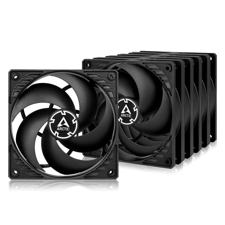 P12 PWM PST (5 Pack) - 120 mm Case Fan, PWM Sharing Technology (PST), Pressure-optimised, Quiet Motor, Computer, 200-1800 RPM - Black