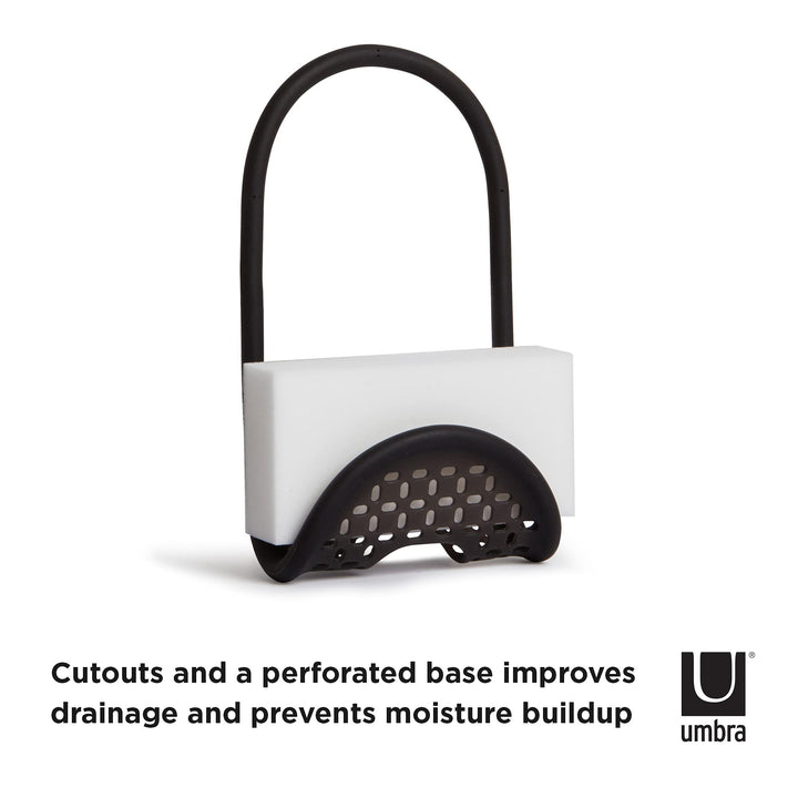 Sling Kitchen Sink Accessory, Single-Sided Sponge Holder, Black