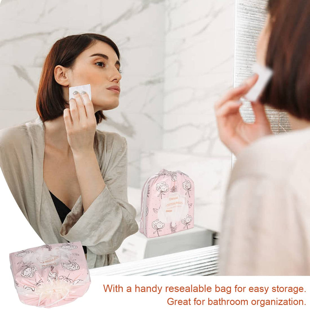 100% Natural Cotton Pads,Effectively Cosmetic Cotton Cosmetic Facial Eye Makeup Remover Pads,Double-Side Save Water Soft Gentle Makeup Tools(222PCS)