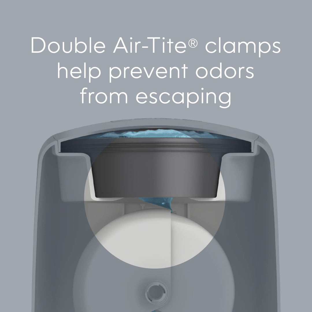 Complete Diaper Pail (Grey) with Odor Control | Includes 1 Diaper Trash Can, 3 Refill Bags, 1 Carbon Filter, 4 Piece Set