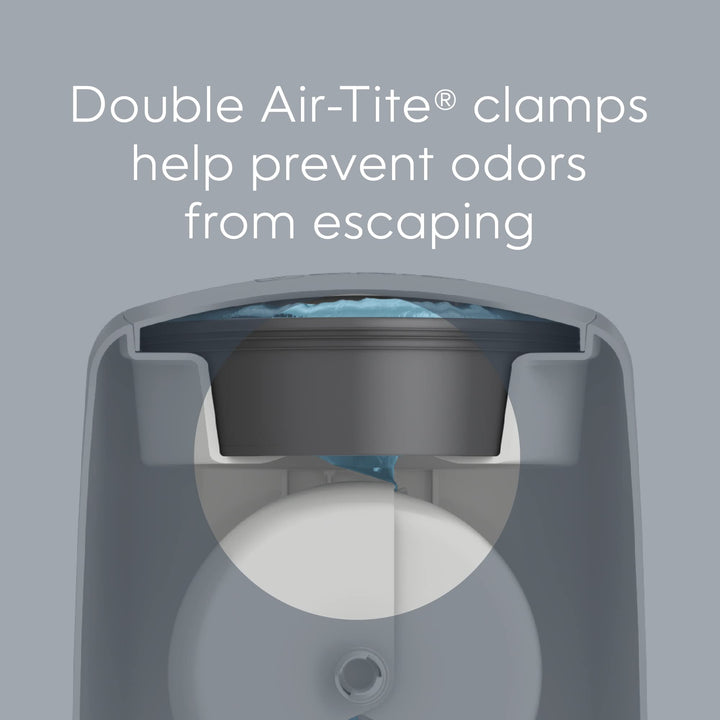 Complete Diaper Pail (Grey) with Odor Control | Includes 1 Diaper Trash Can, 3 Refill Bags, 1 Carbon Filter, 4 Piece Set