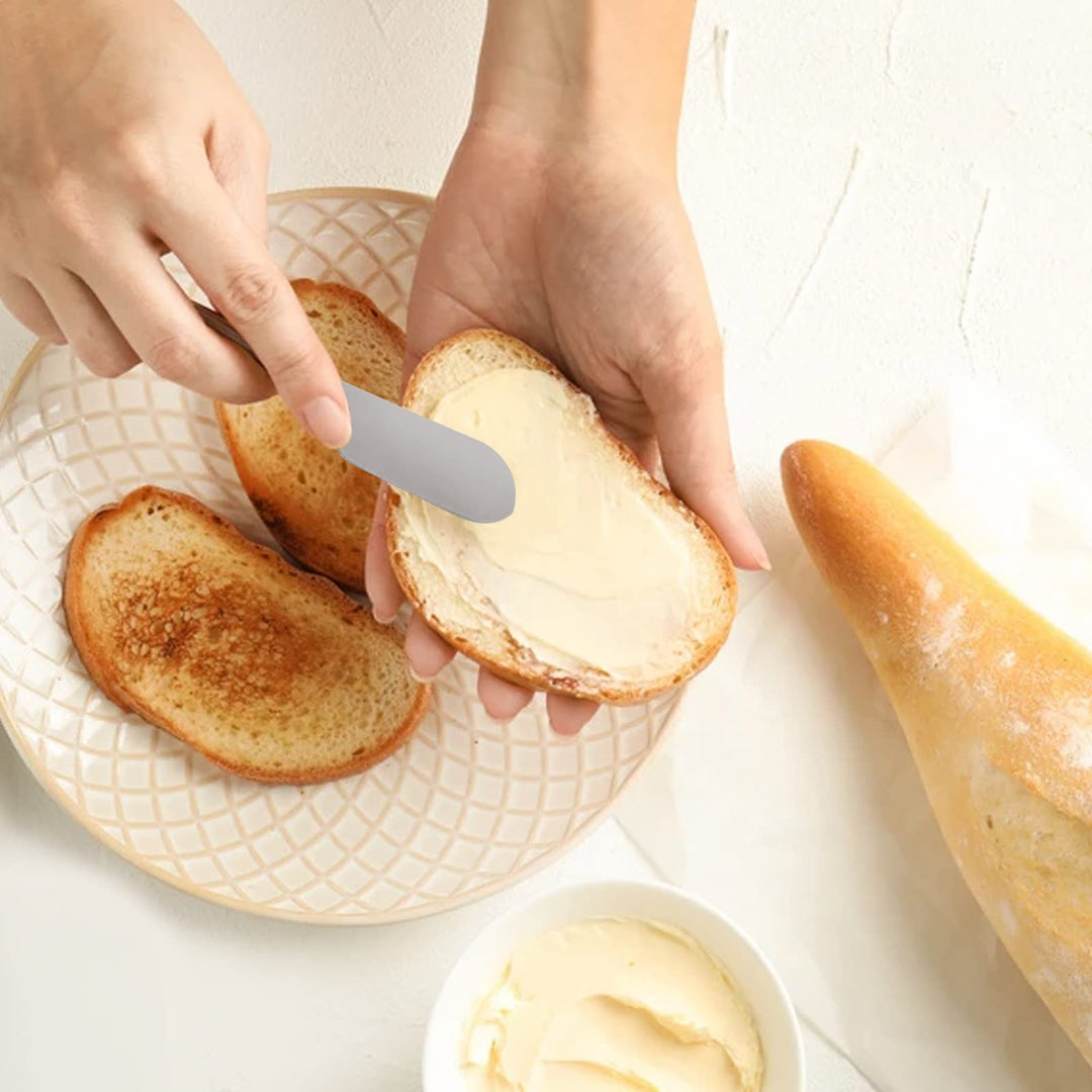 Stainless Steel Small Mini Butter Spreader, Sandwich Cream Cheese Condiment Knives Set, Plastic Handle, 4 Inches, Set of 3