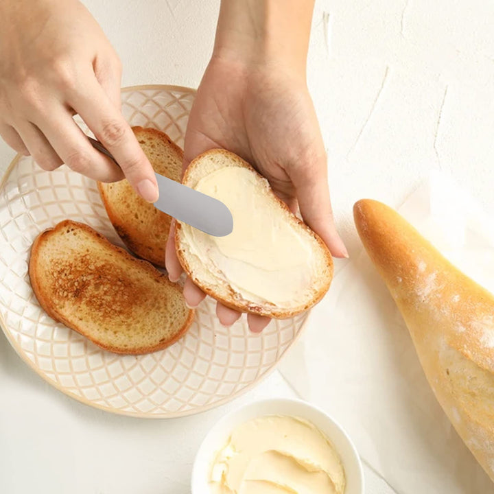 Stainless Steel Small Mini Butter Spreader, Sandwich Cream Cheese Condiment Knives Set, Plastic Handle, 4 Inches, Set of 3