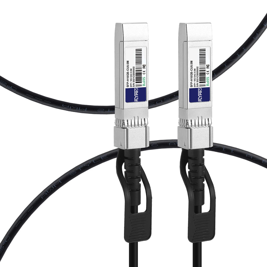 0.5m(1.6ft) SFP+ Cable, 10G DAC Cable, SFP to SFP Twinax Cable, Passive DAC Cable for Cisco SFP-H10GB-CU0.5M, Ubiquiti, Netgear, Mikrotik, Supermicro | Length Options: 0.5m-7m