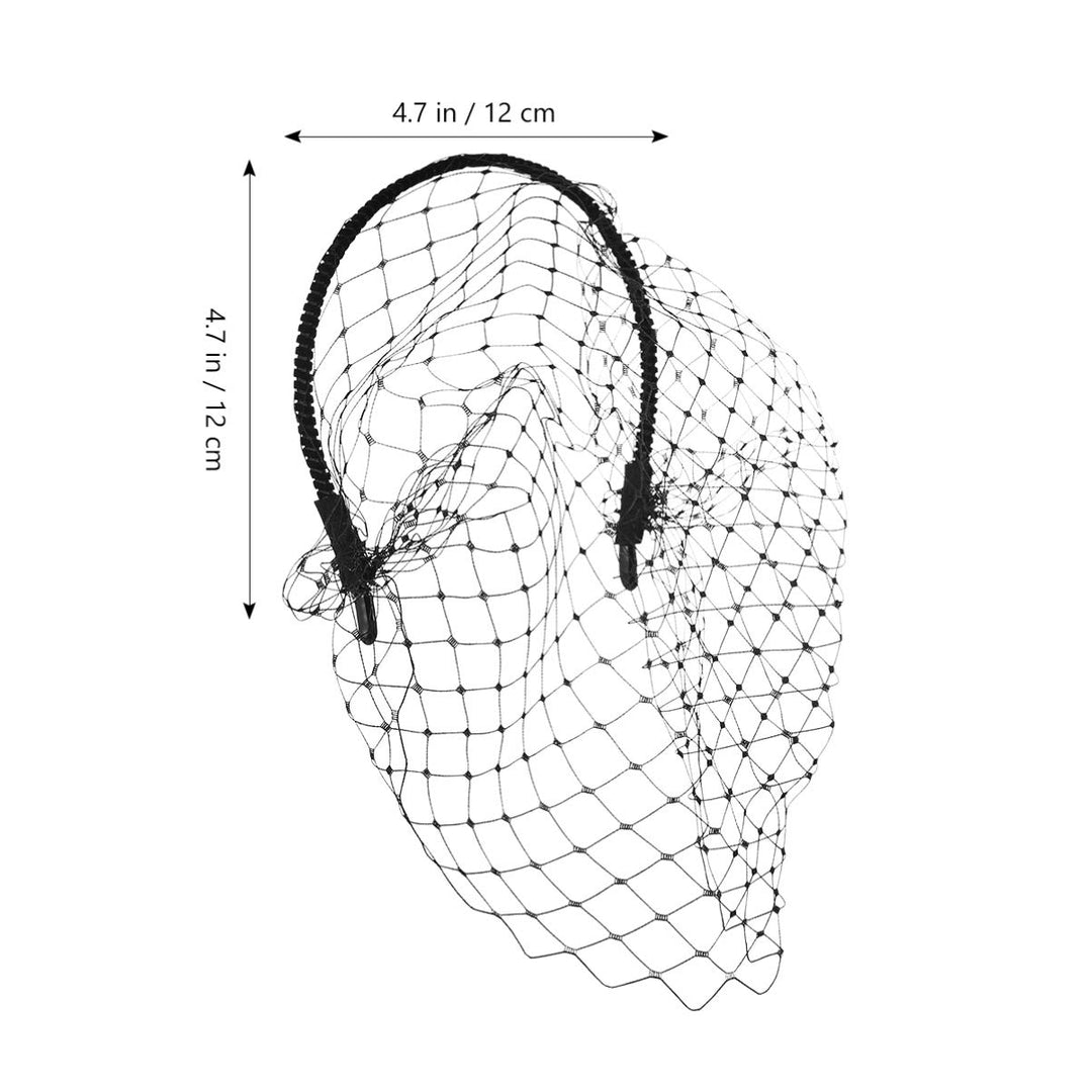 Veil Fascinator Hat for Women Headband with Black Veil Hair Hoop Headband Simple Elegant Mesh Headdress Halloween Headband for Women