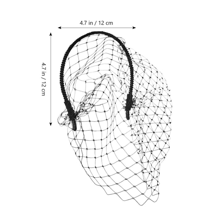 Veil Fascinator Hat for Women Headband with Black Veil Hair Hoop Headband Simple Elegant Mesh Headdress Halloween Headband for Women
