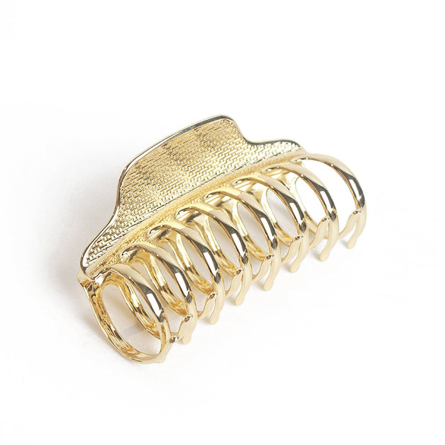 Women Lady Vintage Metal Claw Hair Clip Bath Shark Chuck Top Clip Hair Accessories for Thick Hair (Gold)
