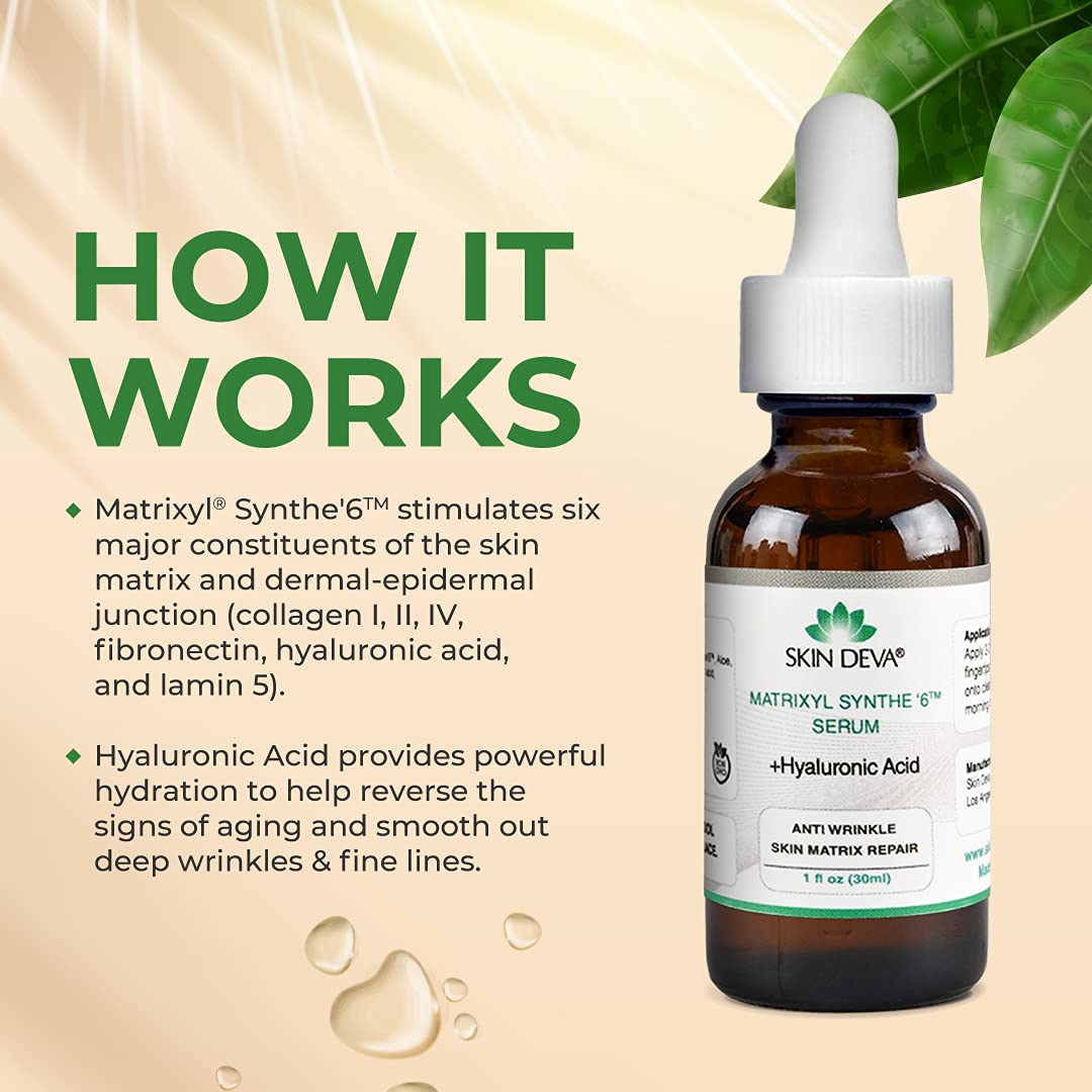 Matrixyl Synthe 6 Hyaluronic Acid Serum Anti Aging Serum Facial Serum Shrinks Pores and Keeps Skin Hydrated