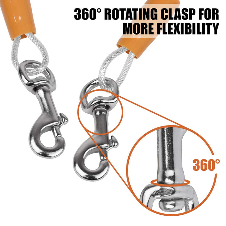 Pet Reflective Tie Out Cable for Large Dog up to 90 pound, 25 Feet