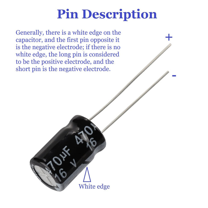 Capacitor Kit, 500Pcs 24 Values Aluminum Electrolytic Capacitor Kit, Range 0.1uF - 1000uF 10V - 50V Assortment Kit for Electronic Repairs on Circuit Boards
