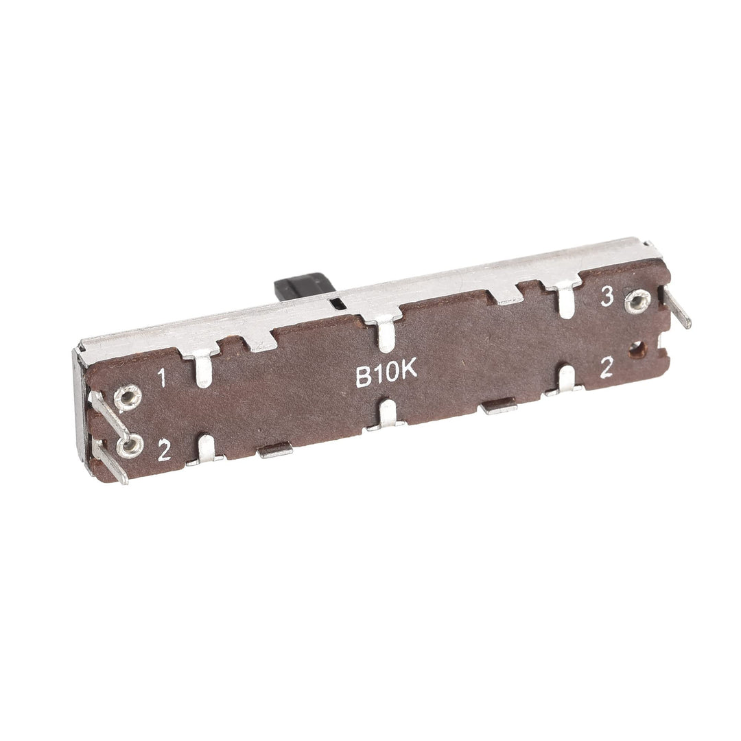 Fader Variable Resistors Mixer 45mm Straight Slide Potentiometer B10K Ohm with Black White Knobs 2pcs
